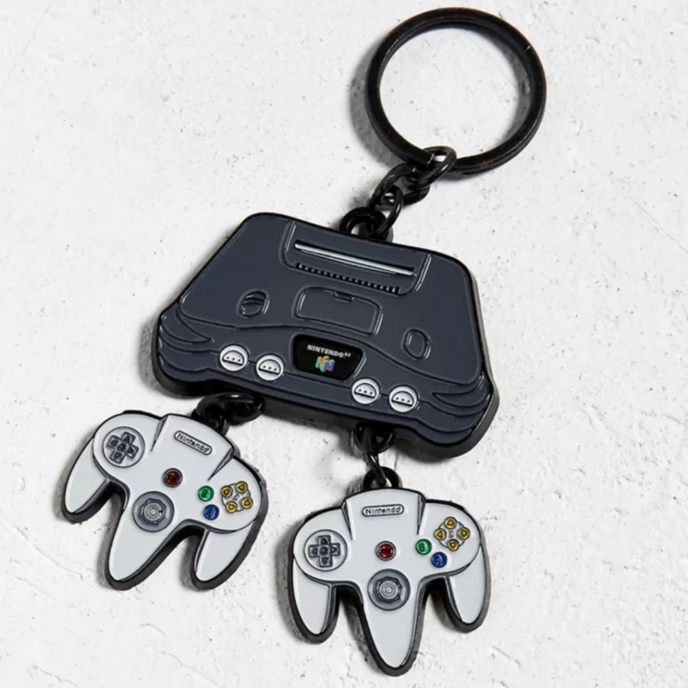 Nintendo N64 Console Controller Metal Keychain New